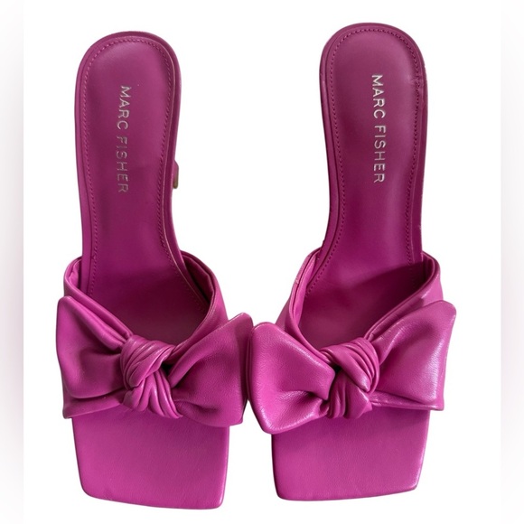 Marc Fisher Pink Bow Slide Heels Size 6.5M | New without box - Picture 2 of 9